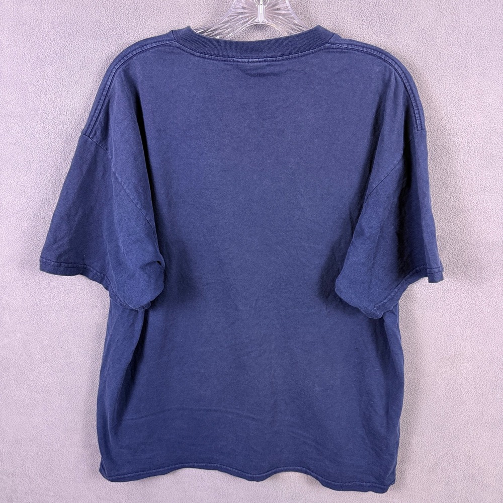 VTG Nike T Shirt Mens Large Blue Big Swoosh Short Sleeve Sportswear Y2K Grunge - Picture 6 of 9